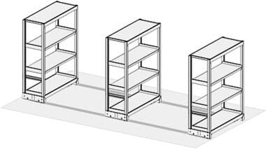 レール式移動棚の通常設置図