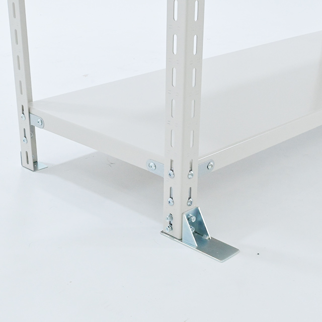 転倒防止ベース付きスチールラック YSシリーズ 耐荷重120kg/段 ホワイトグレー 高さ900×横幅875×奥行600×7段(枚) 単体形式